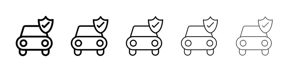 Auto insurance icon symbol pictogram. stroke designs. © Franklin