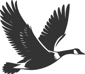 A drawing vector silhouette of a goose bird