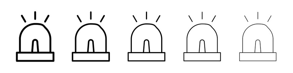 Ambulance siren icon symbol pictogram. stroke designs.