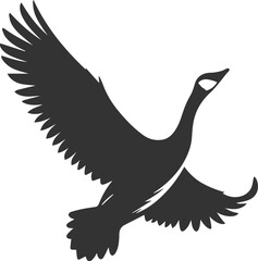 A drawing vector silhouette of a goose bird