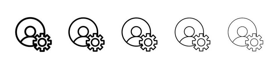Account settings icon symbol pictogram. stroke designs.