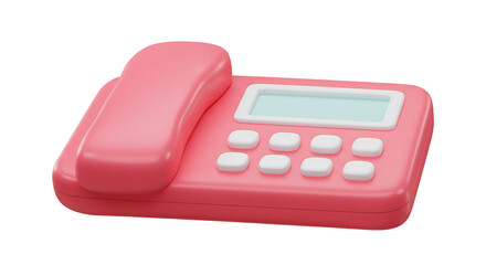 Pink telephone with screen and buttons