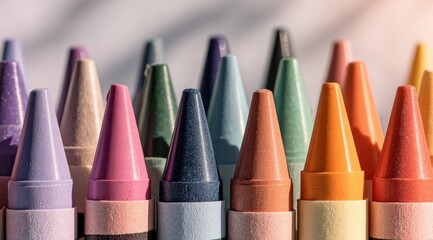 Colorful crayon tips close-up (1)