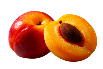Fresh nectarines with vibrant colors and droplets of water