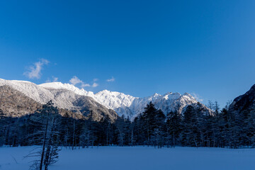 厳冬期の上高地