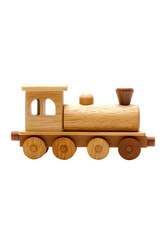Isolated Simple Wooden Toy Train