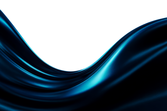 Flowing blue silk fabric with smooth curves and elegant texture