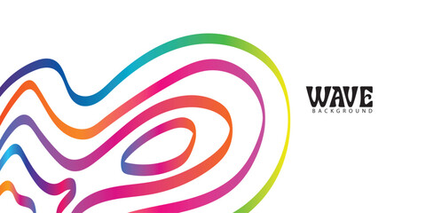 Abstract Frame with Curve Color Lines. Swirl Ribbons Pattern with Gradient Lines.