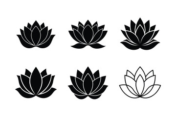 stylized lotus bloom vector flat design