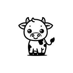 Fototapeta premium a illustration of cow outline style