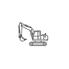Naklejka premium Excavator icon representing concepts of construction and heavy machinery