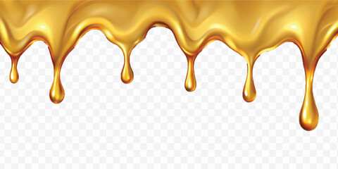 abstract 3d  liquid gold dripping isolated on transparent background