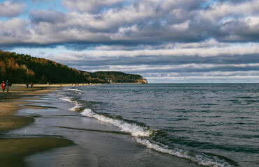 Beautiful sandy beach on the Baltic Sea in Gdynia, Poland	