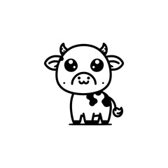 a illustration of cow outline style
