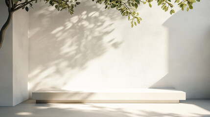A multi-purpose visual content highlight tranquil indoor haven: sunlight dapples through shady tree onto cool concrete space, accentuating greenery and textures

or

calm interior sanctuary: sunlight.