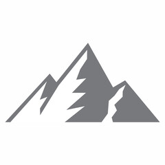 Mountain peak icon. Vector black silhouette of rocky mountain for logo, symbol or emblem. Simple minimalist mountain graphic illustration