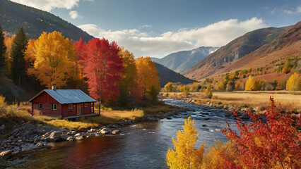 autumn landscape with a lake