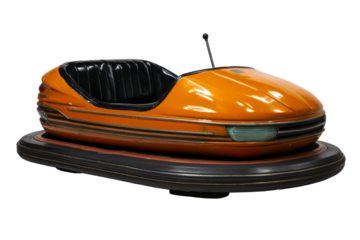 Classic orange bumper car with sleek design for amusement rides