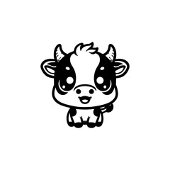 a illustration of cow outline style
