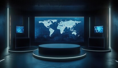 Futuristic global command center