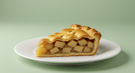 Mouthwatering slice of lattice apple pie