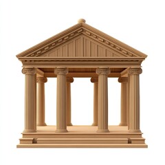 Obraz premium Classical style temple structure. Detailed, symmetrical, ancient-inspired building with columns, pediment, and a raised platform