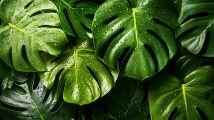 Fototapeta premium Foliage that is both bright and deep green, characterized by an abstract nature-inspired motif