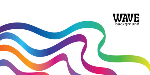 Abstract Background with Color Lines. Graphic Shapes with Gradient. Vector Pattern with Curve 3D Rainbow Ribbons. Wave Modern Poster Design
