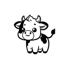 a illustration of cow outline style
