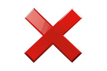 Obraz premium a red x symbol on a white background