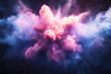 Pink and blue cosmic explosion