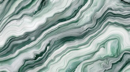 Fototapeta premium Abstract marble pattern, flowing green and white veins