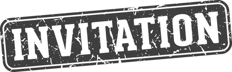 invitation rectangular sign. invitation stamp