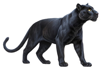 Realistic black panther side profile
