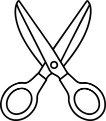Scissors outline icon for cutting and crafting vector illustration