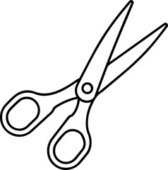 Scissors outline icon for cutting and crafting vector illustration