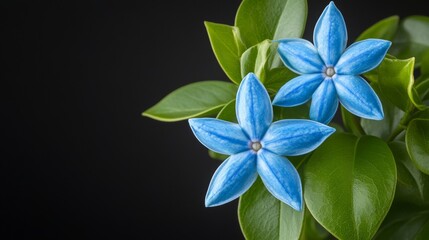 Delicate blue blooms with three petals and yellow stamens are a distinctive feature of Tradescantia, which also has narrow bright-green leaves on slender branches