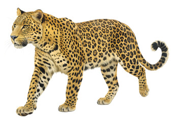 Realistic leopard side profile illustration
