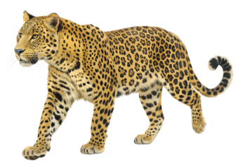 Realistic leopard side profile illustration