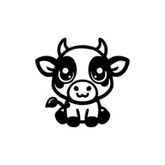 a illustration of cow outline style