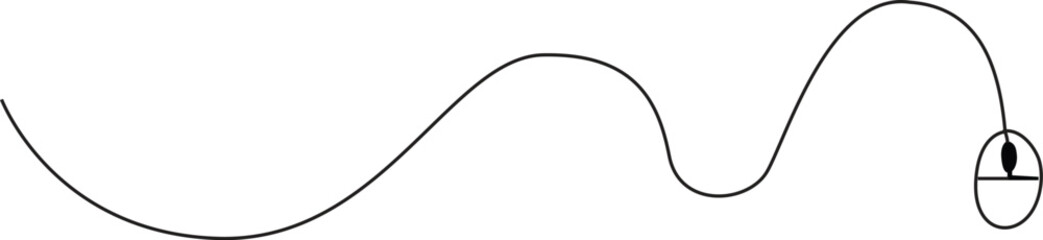 Mouse computer one continuous single line art drawing. Minimal art style. Computer mouse, Vector Illustration.