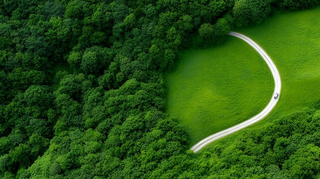 Forest Road Scene