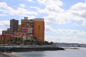 ビーチフロントの町並み