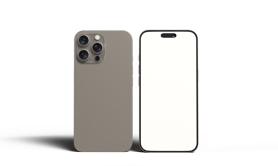 Smartphone telephone front back view camera object communication technology mobile empty blank touchscreen device display business mockup mobile smartphone portability digital marketing sale present 