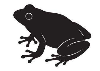 frog silhouette vector logo icon illustration design, frog logo icon silhouette, black silhouette of a frog, tree frog silhouette vector isolated on white background                  