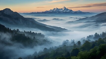 Ethereal Embrace: Fog and Mist Painting the Mountain Landscape
