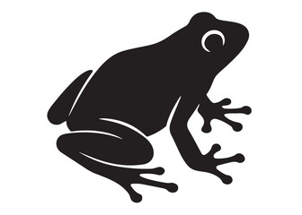 frog silhouette vector logo icon illustration design, frog logo icon silhouette, black silhouette of a frog, tree frog silhouette vector isolated on white background                  