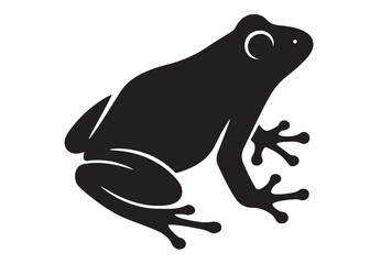 frog silhouette vector logo icon illustration design, frog logo icon silhouette, black silhouette of a frog, tree frog silhouette vector isolated on white background                  