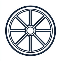 Obraz premium Simple, outlined, dark-gray wheel
