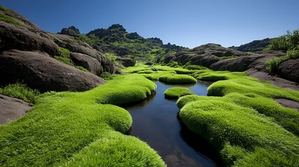 tundra landscape with streams slicing through rocky terrain
